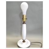 Mid-century Modern hobnail milk glass and brass