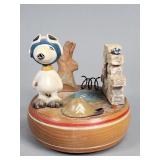 1968 Anri Peanuts snoopy music box "WW1 Flying