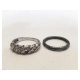 Pair of sterling silver rings