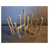 Vintage Jerusalem gothic style brass menorah