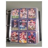 Binder of vintage football player trading cards