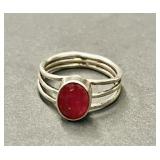 Vintage sterling ruby ring