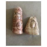 Marble hand carved Native American figurines