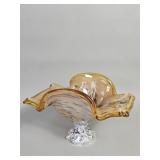 Vintage Murano handblown White Cristal bowl