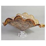 Vintage Murano hand-blown White Cristal center