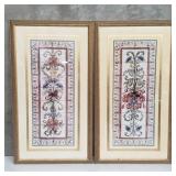 Pair of framed floral prints