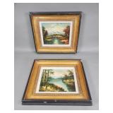 Pair of K. Judy signed oil on board