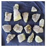 Lot of 15 amethyst crystal geodes