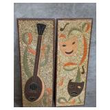 Pair of decorative frames gravel art