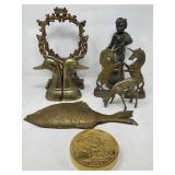 Vintage metalware vanity mirror frame, brass