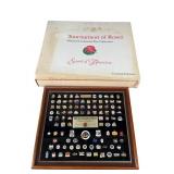 Framed 98th Tournament of Roses pin collection