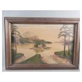 Vintage H. Egneil signed oil painting on canvas