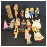 Group of vintage plastic, porcelain and fabric