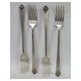 Four Royal Crest sterling silver forks