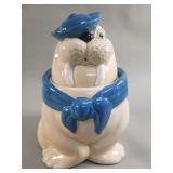 Vintage Metlox ceramic walrus cookie jar
