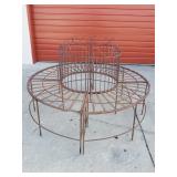 Vintage wrought iron 2 piece round bench