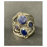 Vintage sterling blue-violet tanzanite ring