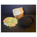 Vintage women's hats and wood hat form