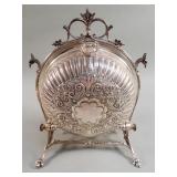 Victorian silver plate biscuit box