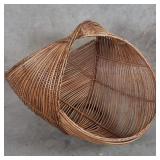 Vintage coastal bent rattan basket