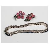 Vintage sterling silver tennis bracelet and