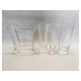 Four crystal vases
