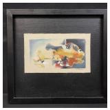 Framed canvas on board acrylic painting by Julia