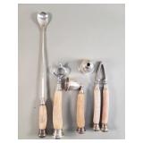 5pcs John Hasselbring antler handles & sterling