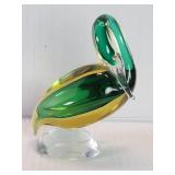Vintage Murano unmarked art glass swan figure in