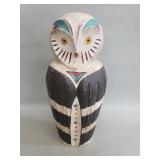 Hand painted carved wool owl