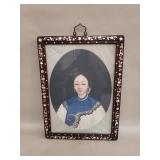 Mixed media portrait painting on a mother of
