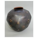Vintage Asian hand hammered copper vase with