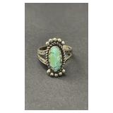 Old pawn signed sterling and turquoise ring