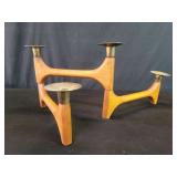 Mid-century Modern walnut and brass articulated