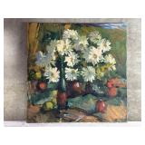 Impressionistic floral still life oil on canvas