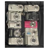 Group of vintage digital cameras