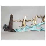 Vintage brass sail boat wall decoration