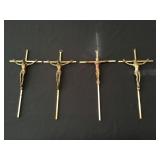 4 vintage metal crucifixes