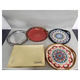 Six decorative serving trays