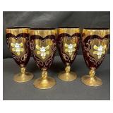 Vintage Venetian Murano glass drinking glasses