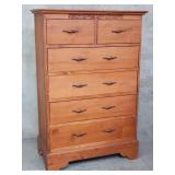 Vintage carved teak chest of drawers