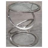 Modern aluminum stacked rings base side table