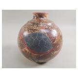 Vintage etched pottery vase