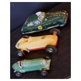 3 vintage toy cars, Dick Tracy, Rite Spot, Hubley