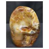 Polished carnelian agate specimen