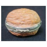 Walnut and sterling silver trinket box