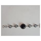 Sterling silver with moonstone and amethyst