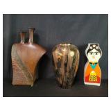 Three ceramic vases