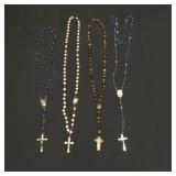 4 vintage religious rosary beads