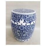 Blue and white Asian ceramic garden stool